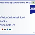 Тонированная линза для очков Carl Zeiss Single Vision Individual Sport 1.6 AdaptiveSun DuraVision Gold UV, рецептурная, Sph 6.00 — -6.00, Cyl 0.00 — 6.00