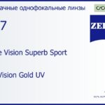 Линза для очков Carl Zeiss Single Vision Superb Sport 1.67 DuraVision Gold UV, рецептурная, Sph 6.00 — -6.00, Cyl 0.00 — 6.00
