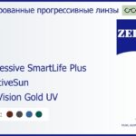 Тонированная прогрессивная линза для очков Carl Zeiss Progressive SmartLife Plus 1.5 AdaptiveSun DuraVision Gold UV, Sph 5.00 — -7.00, Cyl 0.00 — 4.00