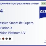 Фотохромная прогрессивная линза для очков Carl Zeiss Progressive SmartLife Superb 1.74 PhotoFusion X DuraVision Platinum UV, Sph 9.00 — -14.00, Cyl 0.00 — 6.00