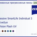 Тонированная прогрессивная линза для очков Carl Zeiss Progressive SmartLife Individual 3 1.5 AdaptiveSun DuraVision Flash UV, Sph 5.00 — -7.00, Cyl 0.00 — 4.00