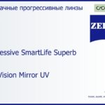 Прогрессивная линза для очков Carl Zeiss Progressive SmartLife Superb 1.5 DuraVision Mirror UV, Sph 6.00 — -7.00, Cyl 0.00 — 6.00