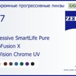 Фотохромная прогрессивная линза для очков Carl Zeiss Progressive SmartLife Pure 1.67 PhotoFusion X DuraVision Chrome UV, Sph 8.00 — -12.00, Cyl 0.00 — 6.00