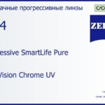 Прогрессивная линза для очков Carl Zeiss Progressive SmartLife Pure 1.74 DuraVision Chrome UV, Sph 16.00 — -20.00, Cyl 0.00 — 6.00