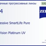 Прогрессивная линза для очков Carl Zeiss Progressive SmartLife Pure 1.74 DuraVision Platinum UV, Sph 16.00 — -20.00, Cyl 0.00 — 6.00
