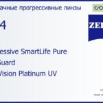 Прогрессивная линза для очков Carl Zeiss Progressive SmartLife Pure 1.74 BlueGuard DuraVision Platinum UV, Sph 16.00 — -20.00, Cyl 0.00 — 6.00