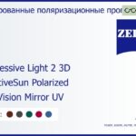 Тонированная поляризационная прогрессивная линза для очков Carl Zeiss Progressive Light 2 3D 1.5 AdaptiveSun Polarized DuraVision Mirror UV, Sph 5.00 — -8.00, Cyl 0.00 — 4.00