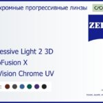 Фотохромная прогрессивная линза для очков Carl Zeiss Progressive Light 2 3D 1.6 PhotoFusion X DuraVision Chrome UV, Sph 6.00 — -10.00, Cyl 0.00 — 6.00