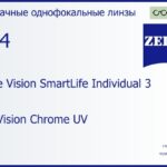 Линза для очков Carl Zeiss Single Vision SmartLife Individual 3 1.74 DuraVision Chrome UV, рецептурная, Sph 16.00 — -20.00, Cyl 0.00 — 6.00