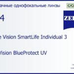 Линза для очков Carl Zeiss Single Vision SmartLife Individual 3 1.74 DuraVision BlueProtect UV, рецептурная, Sph 16.00 — -20.00, Cyl 0.00 — 6.00