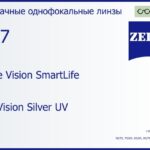 Линза для очков Carl Zeiss Single Vision SmartLife 1.67 DuraVision Silver UV, рецептурная, Sph 10.00 — -17.00, Cyl 0.00 — 6.00