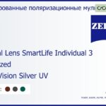 Тонированная поляризационная линза для очков с поддержкой аккомодации Carl Zeiss Digital Lens SmartLife Individual 3 1.5 Polarized DuraVision Silver UV, рецептурная, Sph 5.00 — -8.00, Cyl 0.00 — 4.00