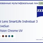 Тонированная линза для очков с поддержкой аккомодации Carl Zeiss Digital Lens SmartLife Individual 3 1.6 AdaptiveSun DuraVision Chrome UV, рецептурная, Sph 6.00 — -10.00, Cyl 0.00 — 6.00