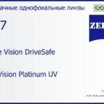 Линза для очков Carl Zeiss Single Vision DriveSafe 1.67 DuraVision Platinum UV, рецептурная, Sph 10.00 — -17.00, Cyl 0.00 — 6.00