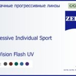 Прогрессивная линза для очков Carl Zeiss Progressive Individual Sport 1.6 DuraVision Flash UV, Sph 6.00 — -6.00, Cyl 0.00 — 6.00
