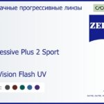 Прогрессивная линза для очков Carl Zeiss Progressive Plus 2 Sport 1.5 DuraVision Flash UV, Sph 5.00 — -5.00, Cyl 0.00 — 4.00