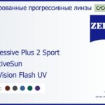 Тонированная прогрессивная линза для очков Carl Zeiss Progressive Plus 2 Sport 1.6 AdaptiveSun DuraVision Flash UV, Sph 6.00 — -6.00, Cyl 0.00 — 6.00