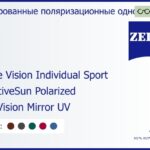Тонированная поляризационная линза для очков Carl Zeiss Single Vision Individual Sport 1.5 AdaptiveSun Polarized DuraVision Mirror UV, рецептурная, Sph 5.00 — -5.00, Cyl 0.00 — 4.00