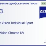 Линза для очков Carl Zeiss Single Vision Individual Sport 1.53 DuraVision Chrome UV, рецептурная, Sph 4.00 — -4.00, Cyl 0.00 — 4.00