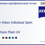 Линза для очков Carl Zeiss Single Vision Individual Sport 1.6 DuraVision Flash UV, рецептурная, Sph 6.00 — -6.00, Cyl 0.00 — 6.00
