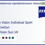 Тонированная линза для очков Carl Zeiss Single Vision Individual Sport 1.6 AdaptiveSun DuraVision Sun UV, рецептурная, Sph 6.00 — -6.00, Cyl 0.00 — 6.00
