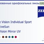 Тонированная линза для очков Carl Zeiss Single Vision Individual Sport 1.6 AdaptiveSun DuraVision Mirror UV, рецептурная, Sph 6.00 — -6.00, Cyl 0.00 — 6.00