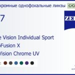 Фотохромная линза для очков Carl Zeiss Single Vision Individual Sport 1.67 PhotoFusion X DuraVision Chrome UV, рецептурная, Sph 6.00 — -6.00, Cyl 0.00 — 6.00