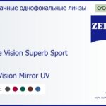 Линза для очков Carl Zeiss Single Vision Superb Sport 1.5 DuraVision Mirror UV, рецептурная, Sph 5.00 — -5.00, Cyl 0.00 — 4.00