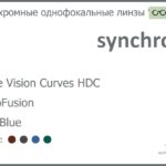 Фотохромная линза для очков Synchrony by Carl Zeiss Single Vision Curves HDC 1.6 PhotoFusion HMC Blue, рецептурная, Sph 6.00 — -6.00, Cyl 0.00 — 4.00