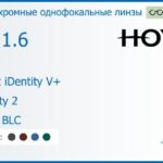Фотохромная линза для очков Hoya Nulux iDentity V+ 1.6 AS Sensity 2 HVLL BLC, рецептурная, Sph 8.00 — -13.00, Cyl 0.00 — 6.00
