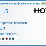 Фотохромная линза для очков Hoya Nulux Sportive TrueForm 1.5 AS Sensity 2 Hi-Vision Sun Pro, рецептурная, Sph 4.00 — -4.00, Cyl 0.00 — 4.00